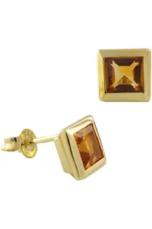 Acalee Paar Ohrstecker Citrin-e Gold 333 / 8K Ohrstecker mit Citrin braun