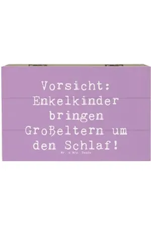 Mr. & Mrs. Panda Dekokiste 19 x 12 cm Spruch Enkelkinder - Lavendeltraum - Geschenk, Schlaflose (1 St) lila