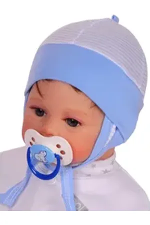 La Bortini Erstlingsmütze Mütze für Neugeborene Babymütze Baby Haube in Blau gestreift aus reiner Baumwolle, 32 34 36 38 40 42 44 blau 36-38cm KU (1-2Mon)