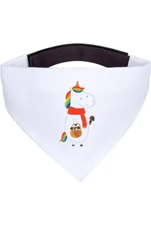 Mr. & Mrs. Panda Hundefliege Einhorn Pilz - Weiß - Geschenk, Tuch, Einhörner, Liebeskummer, groß, Polyester weiß L