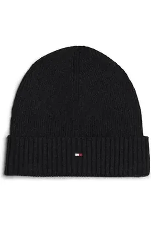 Tommy Hilfiger Strickmütze TH FLAG PIMA COTTON BEANIE mit Logostickerei grau