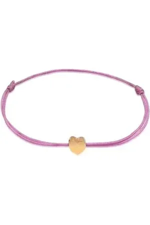 Elli Armband Herz Liebe Textilband Trend 925 Silber, Herz goldfarben
