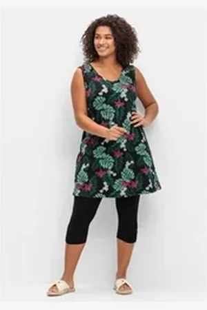 Sheego Longtop Große Größen (Set) im Set mit 3/4-Leggings schwarz 44