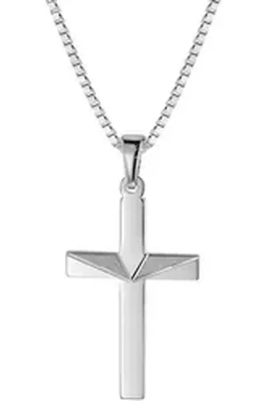 trendor Kette mit Anhänger Kreuz-Anhänger an für Männer Silber 925 silberfarben 60 cm