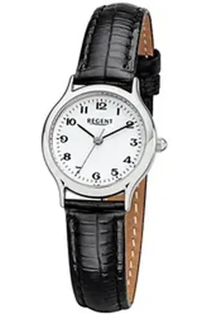 Regent Quarzuhr Damen-Armbanduhr schwarz Analog, (Analoguhr), Damen Armbanduhr rund, klein (ca. 24mm), Lederarmband schwarz
