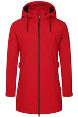 Blue Wave Softshellmantel Damen Softshelljacke Martje mit Fleecefutter und abnehmbarer Kapuze rot 42