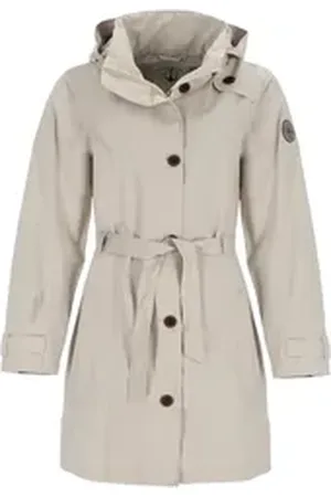 Blue Wave Funktionsmantel Damen Funktions-Trenchcoat Jennifer - Regenjacke mit Dekorknöpfen grau 50