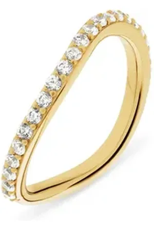 ESPRIT Silberring Damen-Damenring 925er Silber 25 Zirkonia, Zirkonia, synthetisch gelb|goldfarben 56