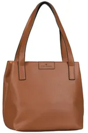TOM TAILOR Shopper Miri zip, aus griffigem Lederimitat mit praktischen flachen Handgriffen braun 43 cm x 28 cm x 19 cm