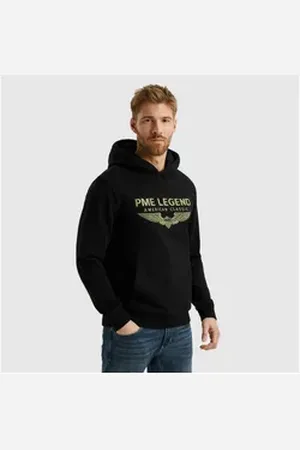 PME Legend™ Kapuzensweatshirt Hooded soft terry with logo mit Logostickerei schwarz XXL