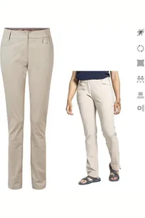 Craghoppers Leggings - Damen NosiLife Stretch Reise Trekkinghose Clara, beige 44/XXL