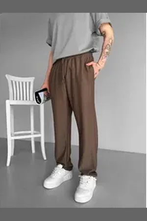 Abluka Sweatpants BAGGY STRIPED TROUSERS BROWN (1-tlg) XL