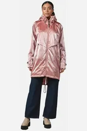 Ragwear Langmantel Frodik Shine oversized Damen Parka im Metallic-Look rosa L (40)