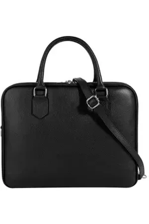 Cluty Aktentasche, echt Leder, Made in Italy schwarz