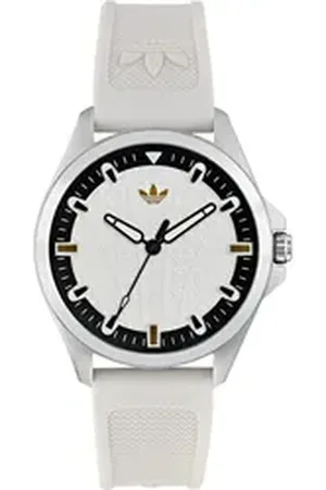 adidas Originals Quarzuhr ORIGINALS ICONIC ONE AOFH250022I, Armbanduhr,Herrenuhr,Damenuhr,Silikonarmband,wasserabweisend bis 5 bar weiß