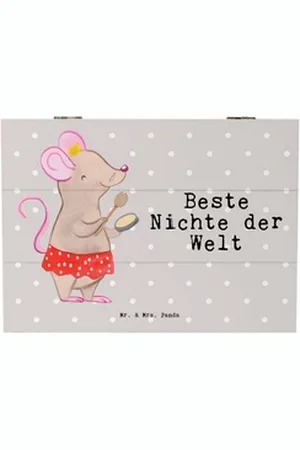 Mr. & Mrs. Panda Dekokiste Maus Beste Nichte der Welt - Grau Pastell - Geschenk, Onkel, Tochter (1 St) grau