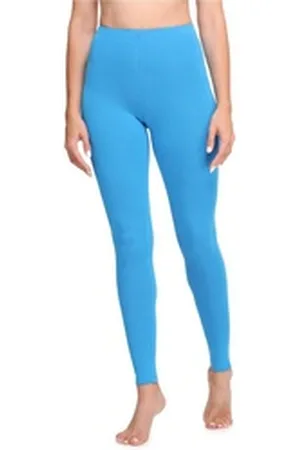 Ladeheid Leggings Damen Lange Leggings aus Viskose LA40-201 (1-tlg) elastischer Bund blau 40