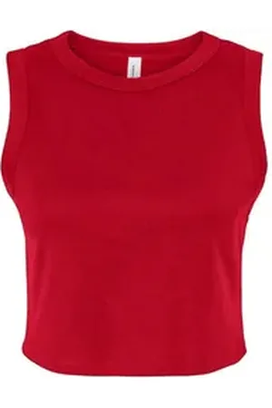 Bella + Canvas Tanktop Women ́s Micro Rib Muscle Crop Tank Damen Top XL