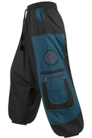 Kunst und Magie Haremshose Cargohose Hippie Haremshose Goahose Flower of Life Pluderhose Hose schwarz XXL