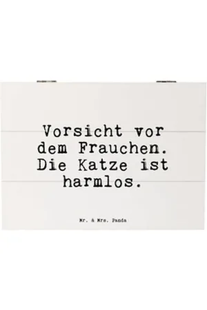 Mr. & Mrs. Panda Dekokiste Vorsicht vor dem Frauchen.... - Weiß - Geschenk, Herrchen, Erinnerung (1 St) weiß