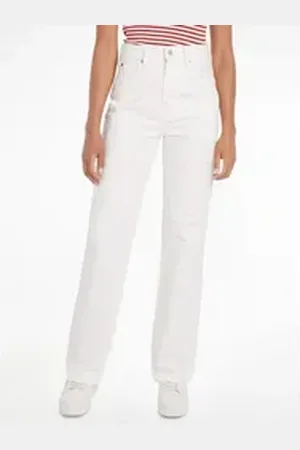 Tommy Hilfiger Bootcut-Jeans RELAXED BOOTCUT HW ECRU mit Logo-Badge beige 31