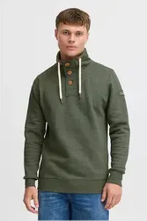 Solid Stehkragenpullover SDTripTroyer Sweatpullover mit Knopfleiste grau M