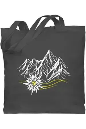 Shirtracer Umhängetasche Edelweiß Berge Wandern Wanderlust Berg ruft Alpen, Mode für Oktoberfest Tasche grau