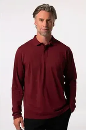 Boston Park Poloshirt Poloshirt Langarm bis 84/86 braun|rot 52