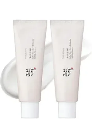 Beauty of Joseon Sonnenschutzcreme Relief Sun Rice + Probiotics SPF 50+, Doppelpack, Doppelpack, 2er Set, 2-tlg., Doppelpack, 2x 50ml, ideal für Vorrat oder zum Teilen, ohne weißen Film, für empfindliche Haut, UV-Schutz mit Pflegeeffekt