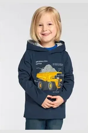Kidsworld Langarmshirt LKW KIPPER Langarm, Basic-Passform, mit modischem Druck, Rundhalsausschnitt blau 128/134