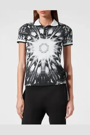 Philipp Plein Poloshirt Optical Flower schwarz S
