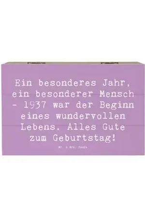 Mr. & Mrs. Panda Dekokiste 19 x 12 cm Spruch 1937 Geburtstag - Lavendeltraum - Geschenk, Geburts (1 St) lila