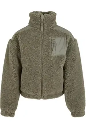 Urban classics Wolljacke Girls Sherpa Mix Jacket grün 158/164