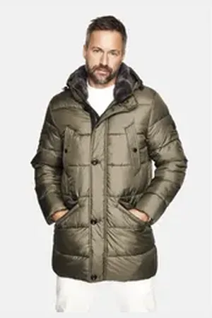 New Canadian Steppjacke mit abnehmbarem Innenkragen grau|grün 60