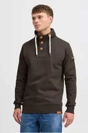 Solid Stehkragenpullover SDTripTroyer Sweatpullover mit Knopfleiste braun L