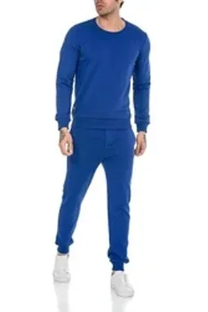 Redbridge Jogginganzug Red Bridge Herren Jogginganzug Set Sweatshirt Hose Premium Basic (Spar-Set, 2-tlg), Premium Qualität, gemütlich, vielseitig blau XL