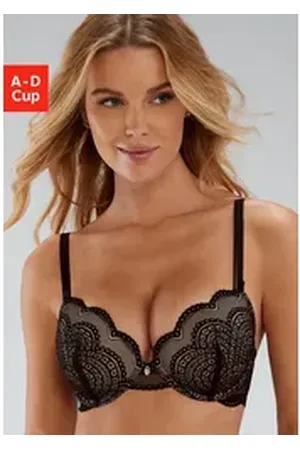 Lascana Push-up-BH Kira mit extravagantem Bänderdetail an den Trägern, Dessous schwarz 75