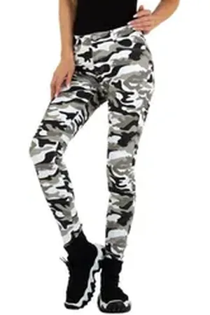 Ital-Design Skinny-fit-Jeans Damen Freizeit (76246895) Camouflage Skinny Jeans in Camouflage braun 29