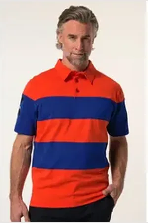 Boston Park Poloshirt Ringel-Poloshirt Langarm bis 84/86 orange|rot 76