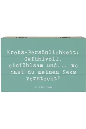 Mr. & Mrs. Panda Dekokiste 19 x 12 cm Spruch Krebs Gefühlswelt - Meeresbrise - Geschenk, Geschen (1 St) blau