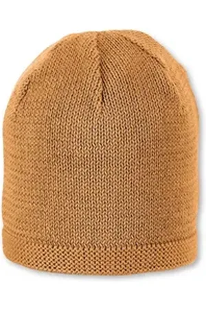 Sterntaler ® Strickmütze OCS Strickmütze (1-St., Wintermütze gefütterte und ideal für kalte Tage) Strick Beanie Kinder aus weicher Baumwolle unifarben gelb 33 cm
