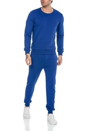 Redbridge Jogginganzug Red Bridge Herren Jogginganzug Set Sweatshirt Hose Premium Basic (Spar-Set, 2-tlg), Premium Qualität, gemütlich, vielseitig blau XXL