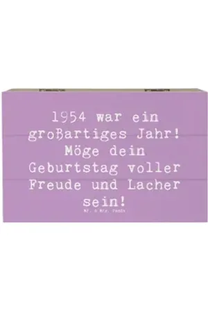 Mr. & Mrs. Panda Dekokiste 19 x 12 cm Spruch 1954 Geburtstag - Lavendeltraum - Geschenk, Erinner (1 St) lila