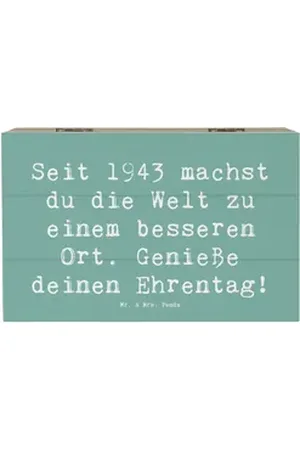 Mr. & Mrs. Panda Dekokiste 19 x 12 cm Spruch 1943 Geburtstag - Meeresbrise - Geschenk, genieße d (1 St) blau
