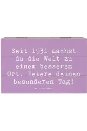 Mr. & Mrs. Panda Dekokiste 19 x 12 cm Spruch 1931 Geburtstag - Lavendeltraum - Geschenk, Geburts (1 St) lila