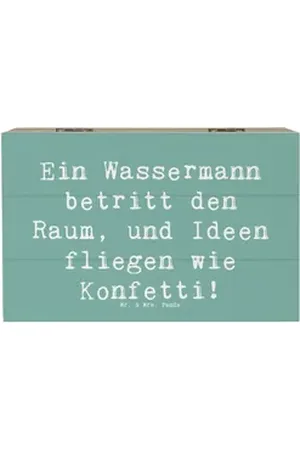 Mr. & Mrs. Panda Dekokiste 19 x 12 cm Spruch Wassermann Ideenflug - Meeresbrise - Geschenk, Krea (1 St) blau