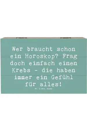 Mr. & Mrs. Panda Dekokiste 19 x 12 cm Spruch Krebs Gefühl - Meeresbrise - Geschenk, Einfühlungsv (1 St) blau