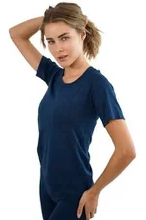 STARK SOUL T-Shirt Damen Sportshirt Kurzarm RACER Sport Shirts Seamless mit Rundhalsausschnitt blau XS/S
