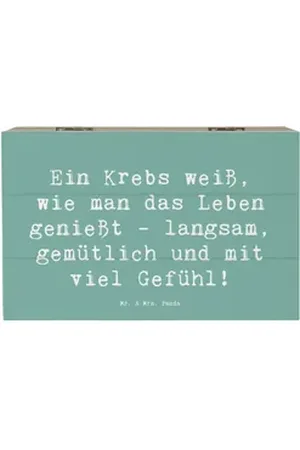 Mr. & Mrs. Panda Dekokiste 19 x 12 cm Spruch Krebs Genießer - Meeresbrise - Geschenk, Leben geni (1 St) blau