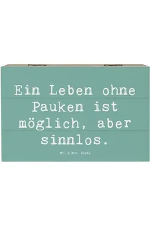Mr. & Mrs. Panda Dekokiste 19 x 12 cm Spruch Pauken Leben - Meeresbrise - Geschenk, Pauken ist s (1 St) blau